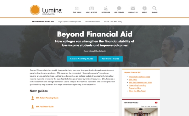 Lumina Foundation's Beyond Financial Aid Guidebook
